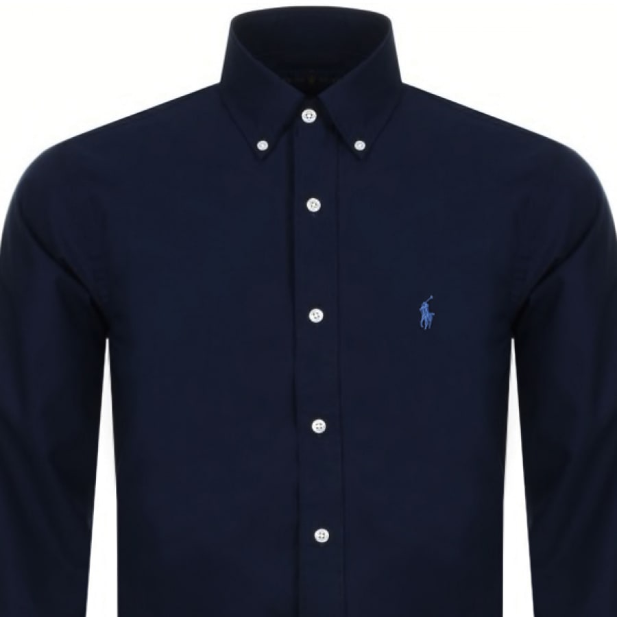 Alternative Image for ProductRalph Lauren Slim Fit Long Sleeve Shirt Navy2